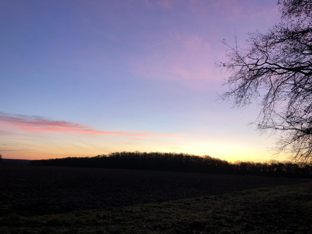 Levé de soleil en hiver
