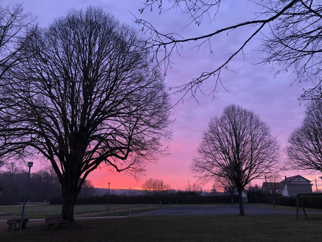 Lever de soleil hivernal - Salle polyvalente