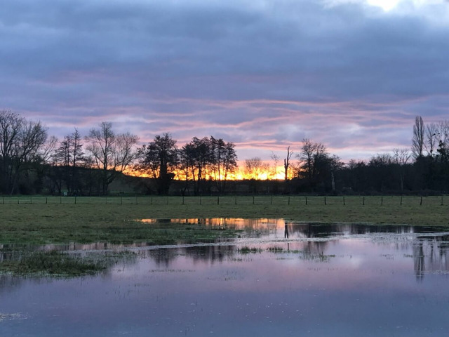 Lever de soleil hivernal - Rue de Chauville