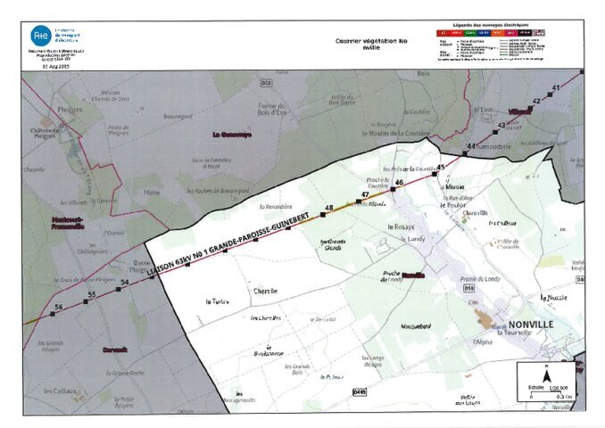 Plan de l'élagage lignes Haute Tension